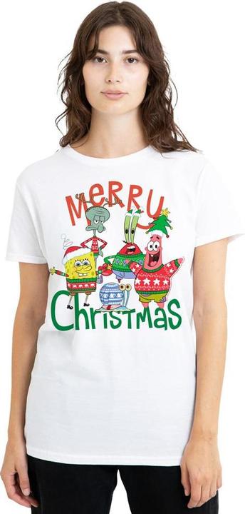 Immagine prodotto Spongebob Squarepants Merry Christmas Maglietta Gruppo Adulto Unisex (XXL)