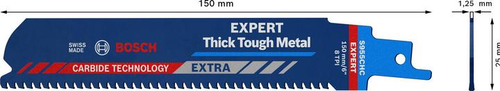 Image du produit Bosch Professional Zubehör Lame de scie sabre EXPERT 'Thick Tough Metal' S 955 CHC, 3 pièces