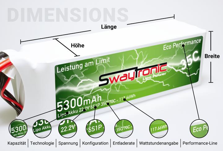 Immagine prodotto Swaytronic Custodia morbida LiPo Walkera Molex (3.70 V, 450 mAh)