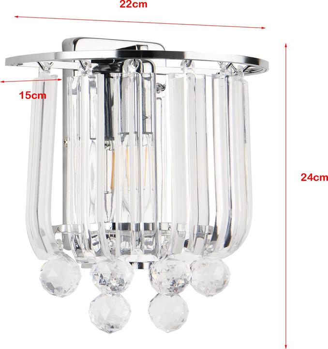 Actual product image Lux.Pro Wall light Alnwick set of 2 E14 chrome coloured (E14)