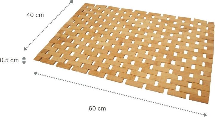 Actual product image Hermex Bamboo doormat Bamboo bath mat Bath mat Bathroom runner (60 x 40 cm)