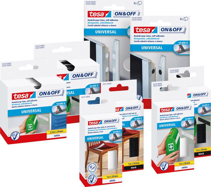Actual product image tesa On&Off Velcro tape, self-adhesive (20 mm)
