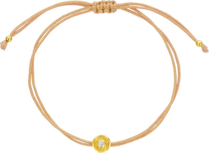 Image du produit Steinkult Bracelet avec diamant dans une monture en argent doré "My special diamond". (0.60 cm, Fil de nylon, Argent sterling 925, plaqué or 18 carats et 0.03 ct. diamant)