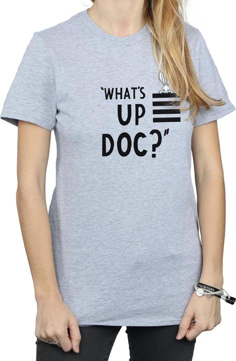 Actual product image Looney Tunes Womens/Ladies Bugs Bunny What's Up Doc Stripes Cotton Boyfriend T-Shirt (S)