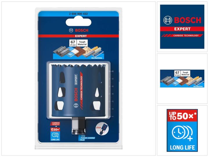 Produktbild Bosch Professional Zubehör EXPERT Tough Material Lochsäge, 67 x 60 mm (67 Millimeter)
