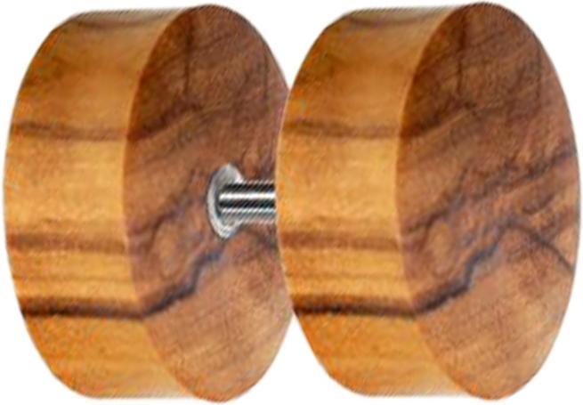 Star Piercing Fake Plug aus Olivenholz (ohne Messing, Organisch)