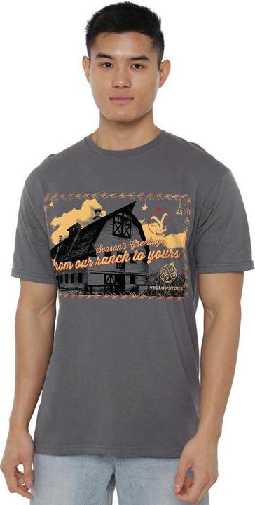 Actual product image Yellowstone Mens Seasons Greetings From The Christmas T-Shirt (4XL)