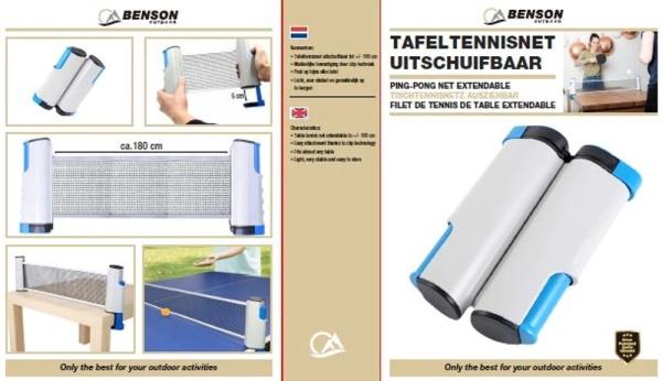 Benson Tischtennisnetz ausziehbar