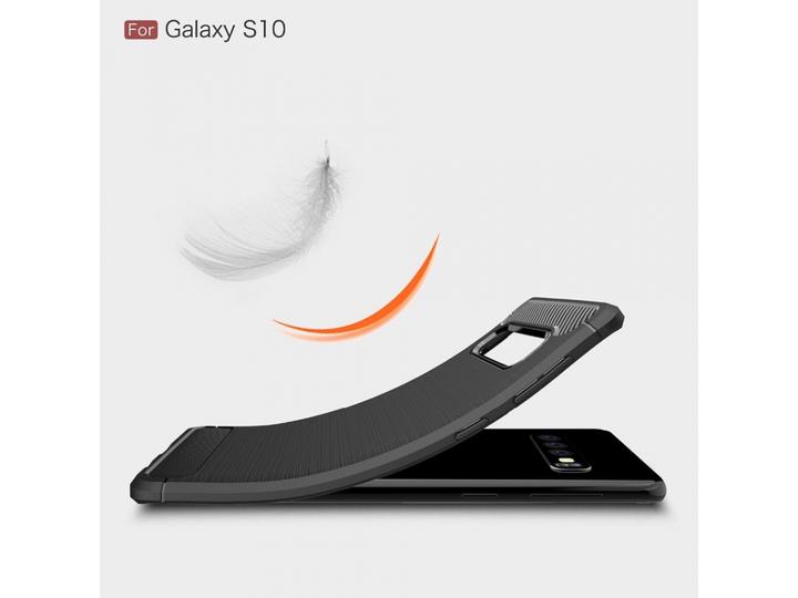Produktbild Screenguard Samsung Galaxy S10 Hülle Carbon Brushed Soft TPU (Samsung Galaxy S10)