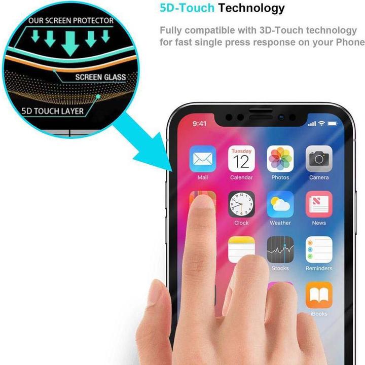 Actual product image Cadorabo Fullcover Tempered 5D (1 Piece, Apple iPhone X, Apple iPhone XS)