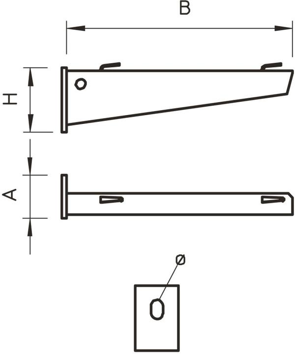 Actual product image OBO Bettermann OBO Wall bracket for mesh box 150 m, height 55 mm, length 160 mm, hot-dip galvanised