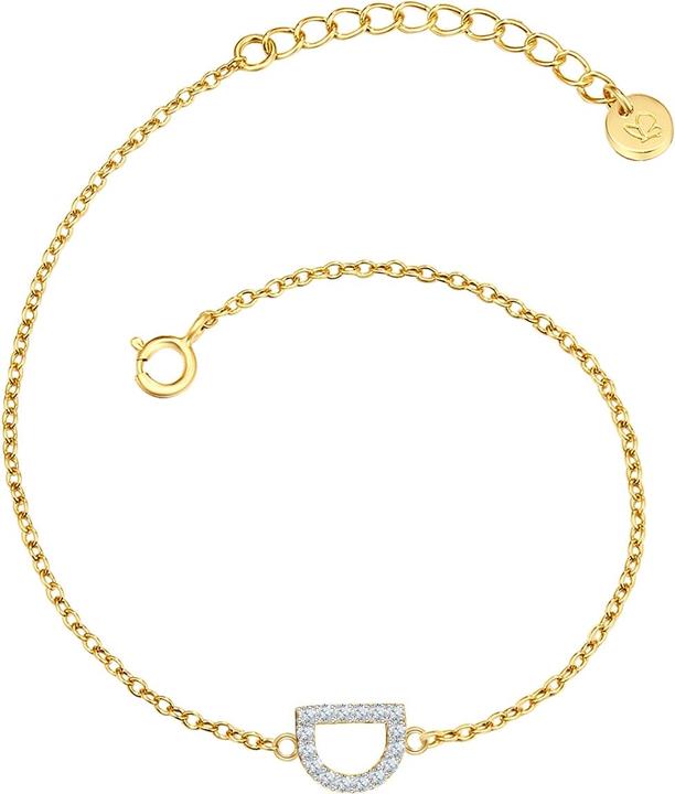 Produktbild Glanzstücke München Damen Buchstabe D Sterling Silber Zirkonia Gelbgold 17,0 cm Basislänge + 3,0 cm Verlängerung - 32108 (17 cm, Sterling Silber)