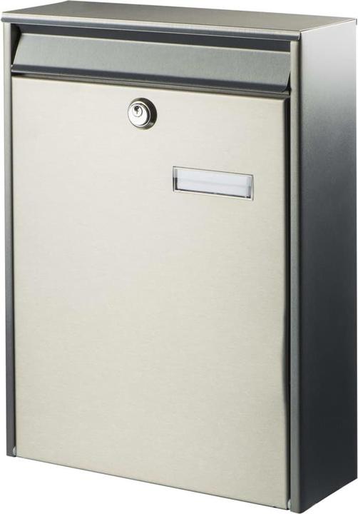 Burg Wächter Boîte aux lettres en acier inoxydable LxHxP 285/400/105 mm Berlin 3777 NI avec rabat Arrêt