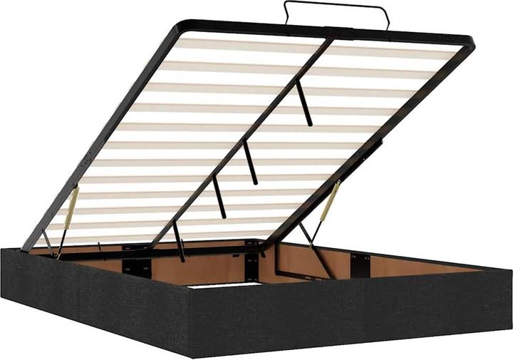 Image du produit VidaXL Ottoman-lit avec matelas Noir 140x200 cm Tissu (140 x 200)