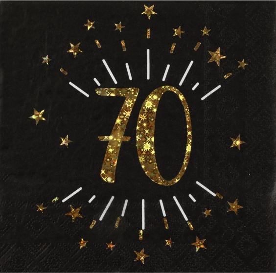Produktbild Santex Serviettes 70 ans en Or (10 x, 33 x 33 cm)