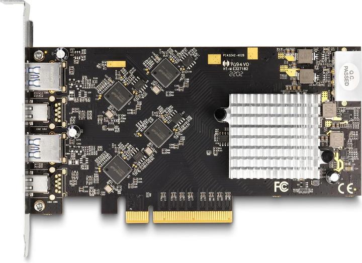 Actual product image Delock PCI Express x8 card with 2 x USB 20 Gbps USB Type-C™ socket and 2 x USB 5 Gbps Type-A socket