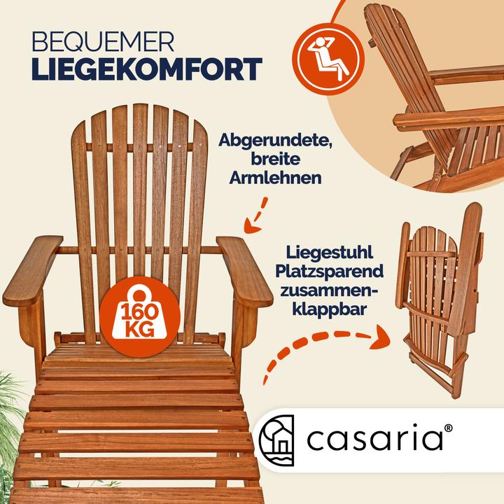 Immagine prodotto Casaria Sedia Prendisole con Poggiapiedi (85 cm)