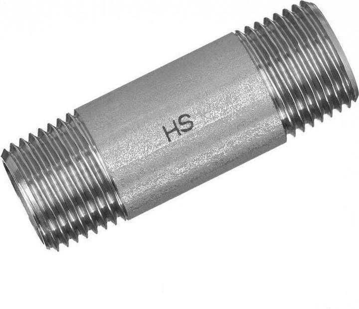 Actual product image Hermann schmidt HS Stainless steel pipe double nipple 23 conical thread, 1/2x100mm (Double nipple)