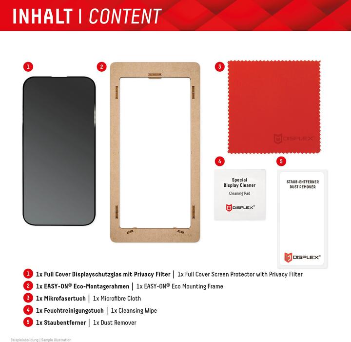 Image du produit Displex Real Glass, Privacy Full Cover Panzerglas (1 pièce(s), Samsung Galaxy S24+, Samsung Galaxy S25+)