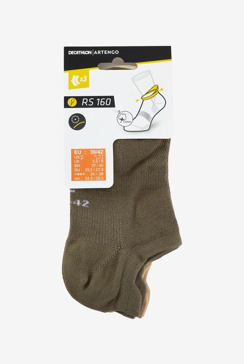 Produktbild Artengo Tennissocken RS 160 Low 3er Pack braun/beige (39, 42)