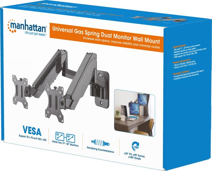 Actual product image Manhattan Wall bracket with gas pressure spring (Wall, 32.01")