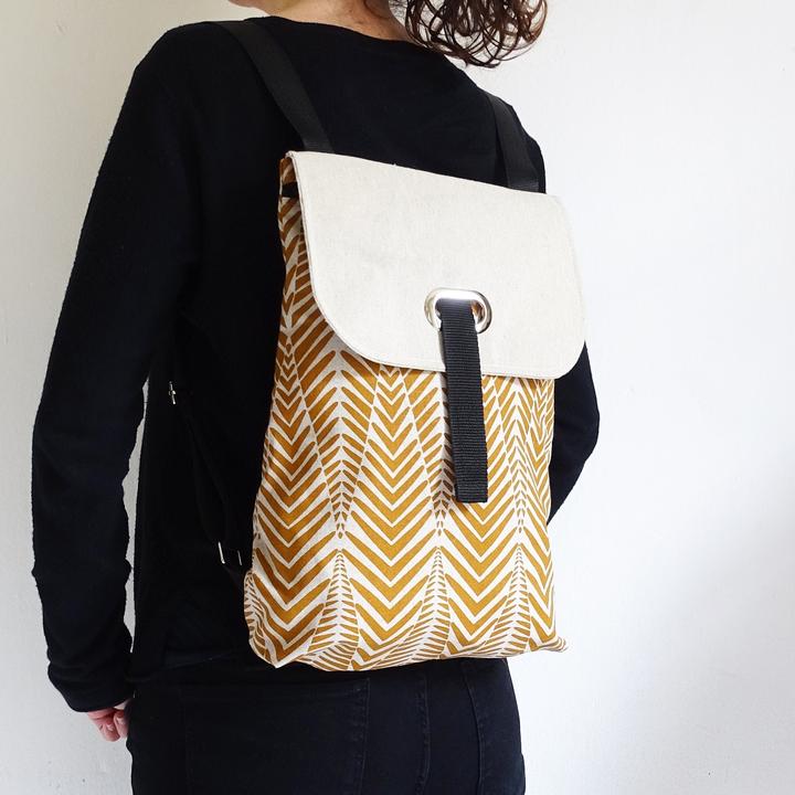 Only-Bags.Store Organic cotton canvas BackPack with zip, backpack, rucksack