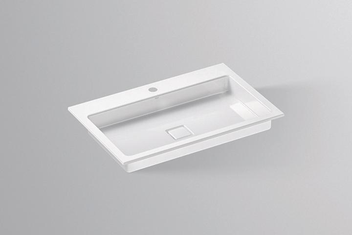 Produktbild Alape Einbaubecken EB.RE700H.2, rechteckig B: 700mm H: 90mm T: 460mm, 2208000000, weiss (460 mm, 700 mm)