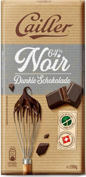 Image du produit Cailler Dessert Tablette Chocolat Noir 64% (200 g)