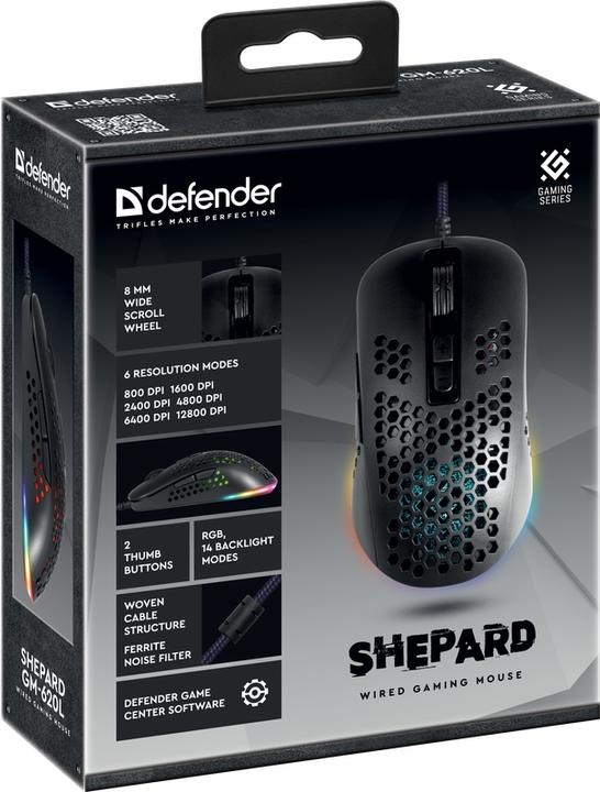 Productafbeelding Defender GM-620L SHEPARD 12800dpi 7P Backlit Gaming Muis (Bedraad)
