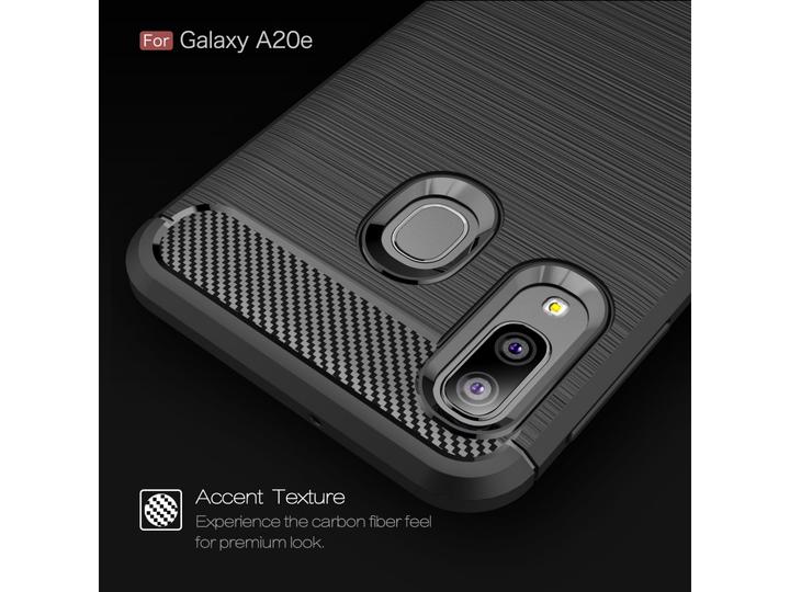 Produktbild Screenguard Samsung Galaxy A20e Hülle Carbon Brushed Soft TPU (Samsung Galaxy A20e)
