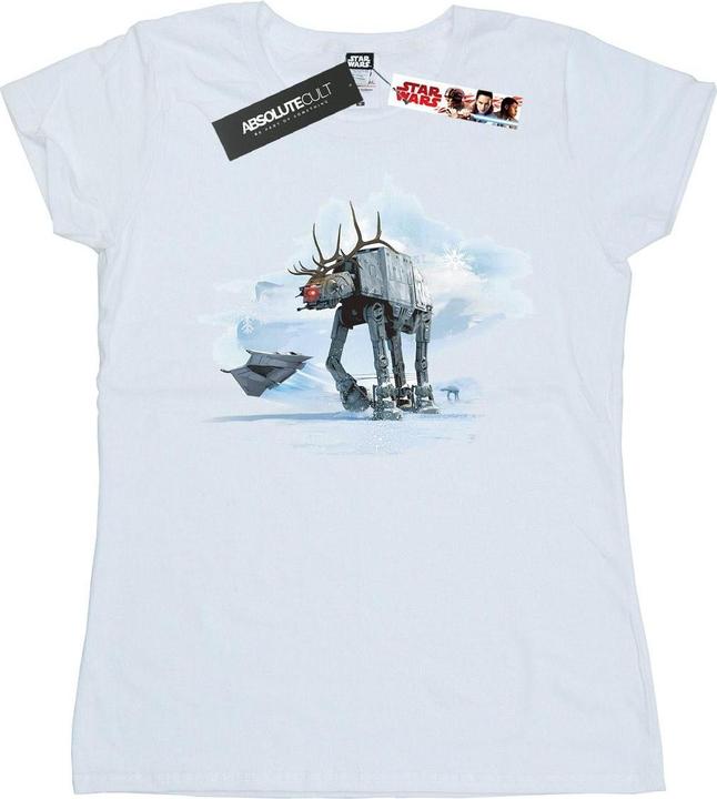 Actual product image Star Wars Womens/Ladies Christmas AT-AT Reindeer Cotton T-Shirt (S)