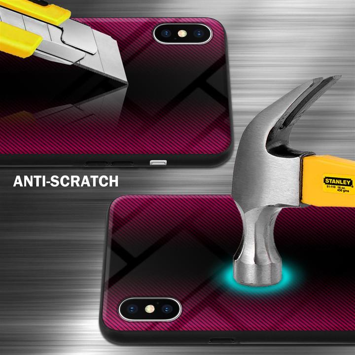 Actual product image Cadorabo TPU Striped Glass Cover (Apple iPhone XS Max)