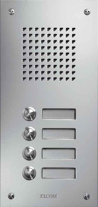 Actual product image Elcom ELCO TVG-4/1 flush-mounted door station 4 push-buttons ESTA stainless steel 1-row