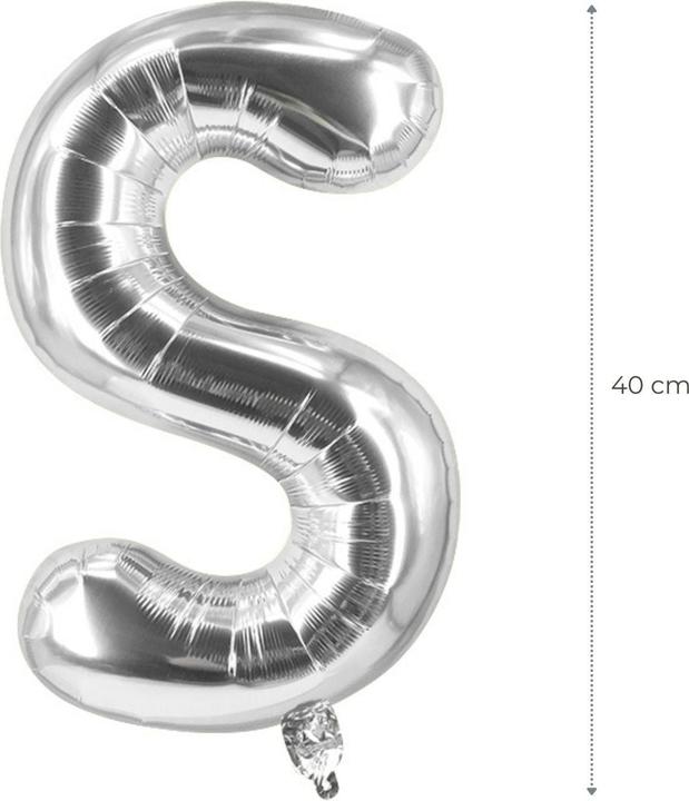 Produktbild Hermex Buchstabenballon S Silbrig Geburtstagsparty Ballon Folienballon 40cm