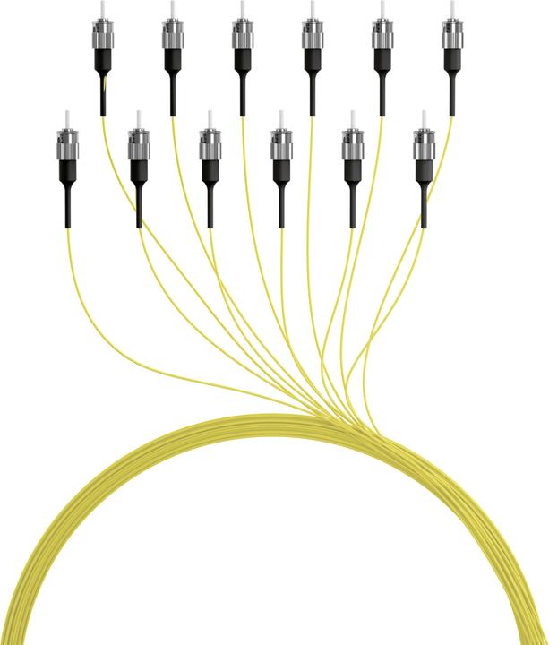 Image du produit Tecline Fibre optique pigtail, 9/125 µm, fibre OS2, ST mâle, 2,0 m ST Fibre pigtail pour montage en boîte (2 m)
