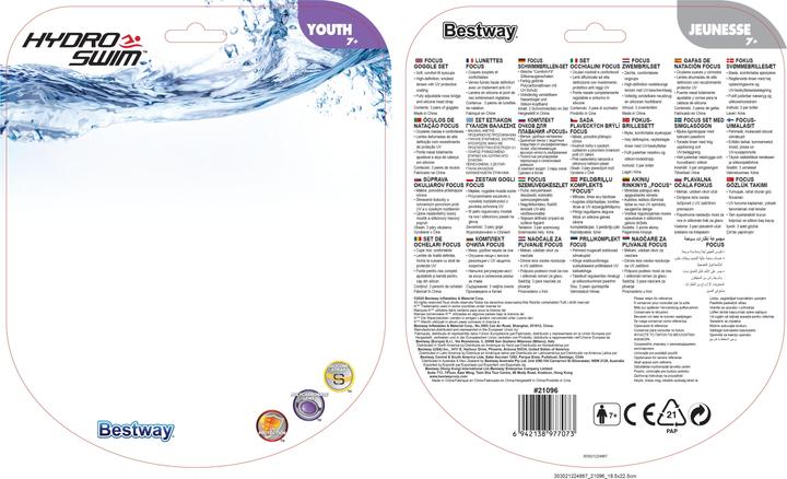 Productafbeelding Bestway Hydro-Swim Focus Goggle Set, Unisex, Geassorteerde kleuren, Zwart, Transparant, Zwart, Jeugd, 7 j