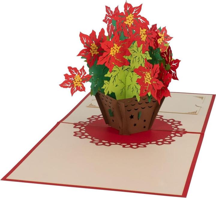 Hervorragend 3D Pop-up Karte Weihnachtsstern rot (1 pcs.)