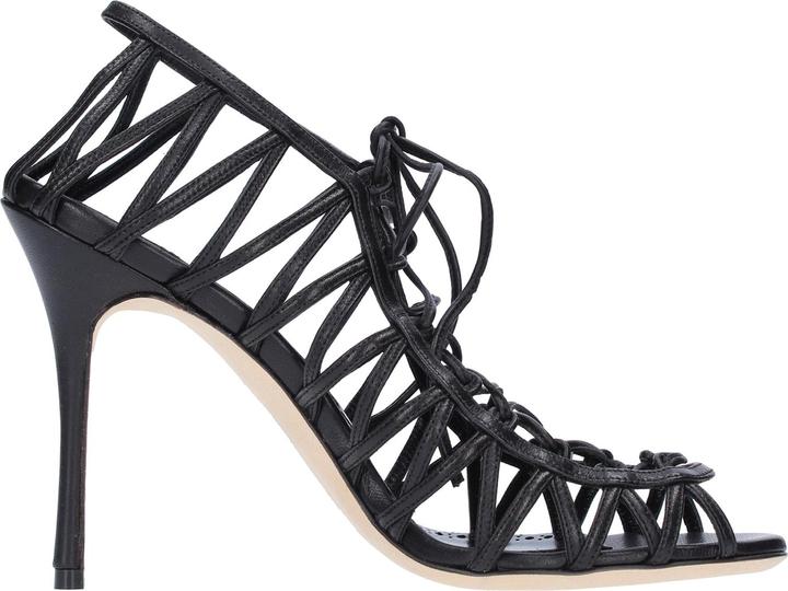 Manolo Blahnik Hamza 105 Leather Sandals (37)