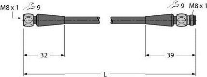 Produktbild Turck Food & Beverage hygienic PVC Verbindungsleitung PKGH4M-5-PSGH4M/TFE (5 m)