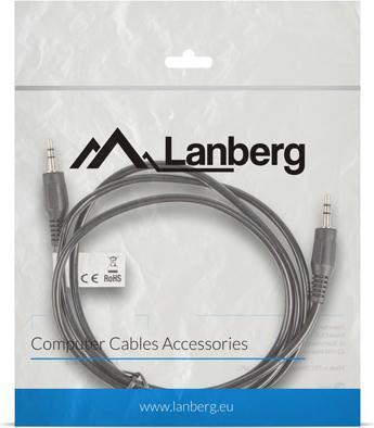 Actual product image Lanberg CA-MJMJ-10CC-0012-BK, 3.5mm, Male, 3.5mm, Male, 1.2 m, Black (1.20 m)