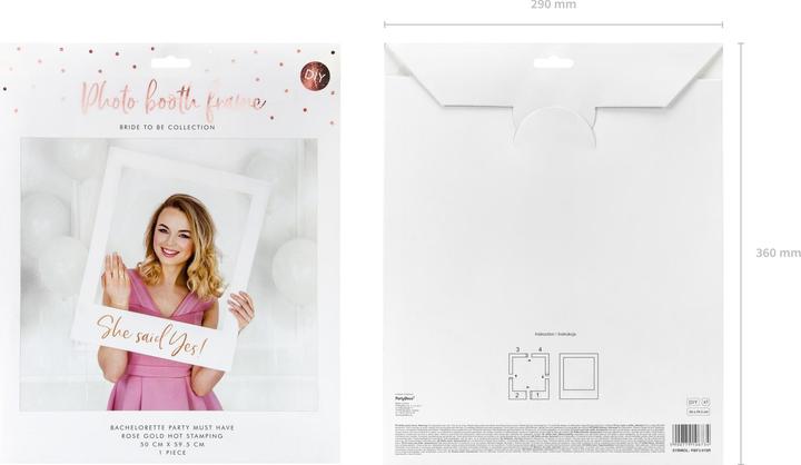 Immagine prodotto Partydeco Accessorio del partito Selfie Photo Frame lei ha detto sì Rose Gold