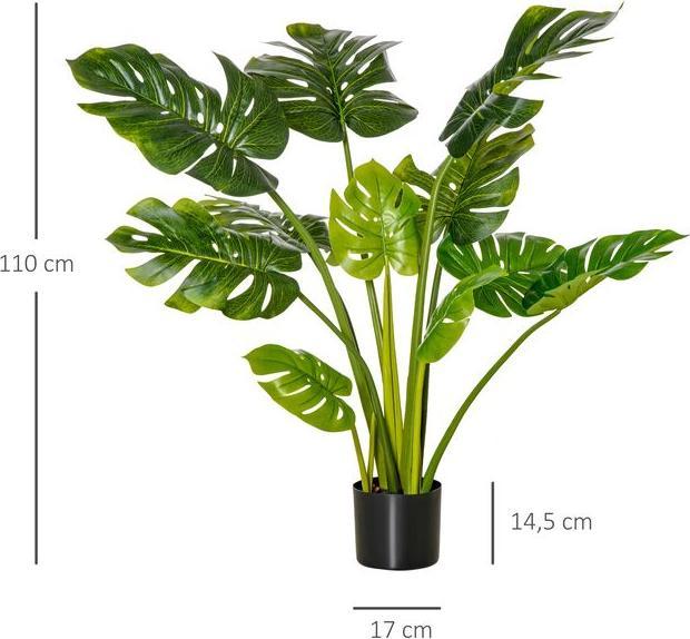 Immagine prodotto Swisshandel24 Pianta d'appartamento Pianta artificiale da ufficio Pianta decorativa da 110 cm in vaso di plastica (110 cm)