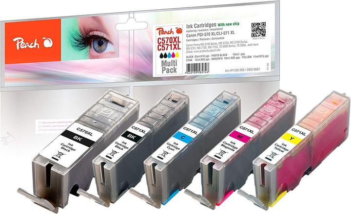 Immagine prodotto Peach Pgi-570xl, Cli-571xl (M, FC, C, GY, Y)
