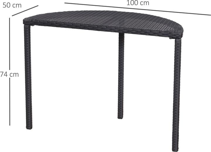 Image du produit Outsunny Rotin Table de balcon semi-circulaire (50 cm)