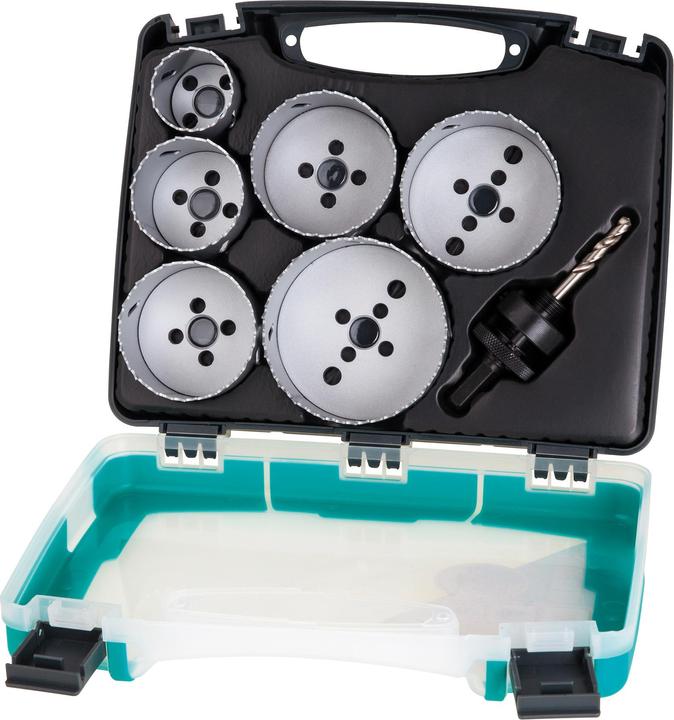 Produktbild wolfcraft Bi-Metall-Lochsägeneinsatz-Set „Elektro“, Ø 40-86 mm, 7-tlg. (40 mm)