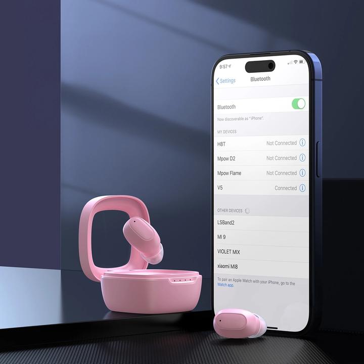 Produktbild Choetech MEMS wireless TWS Bluetooth 5.3 headphones - pink (17 h, Kabellos)