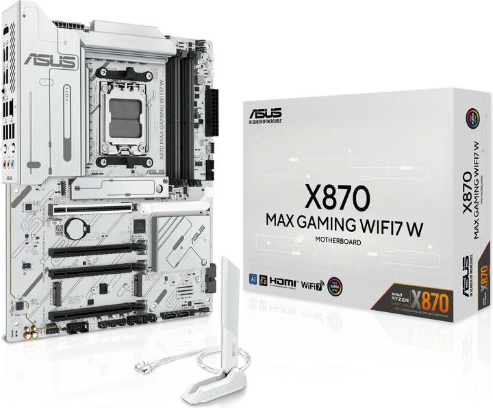 Actual product image ASUS MB AMD AM5 X870 MAX GAMING WIFI7 White (AM5, AMD X870, ATX)
