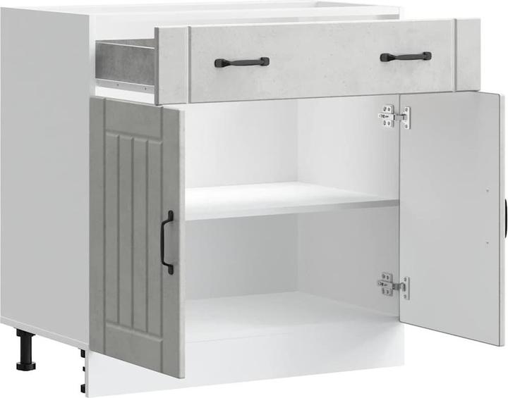 Actual product image VidaXL Kitchen base unit Lucca Concrete grey Wood-based sink base unit (80 x 46 x 81.5 cm)