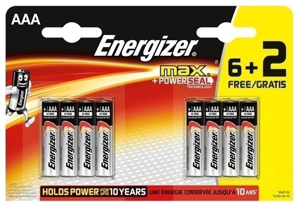 Image du produit Energizer Max Alcaline (8 pcs, AAA)