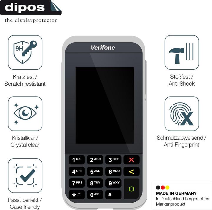 Produktbild Dipos Anti-Shock Displayschutz 9H (1 Stück, Verifone e285)